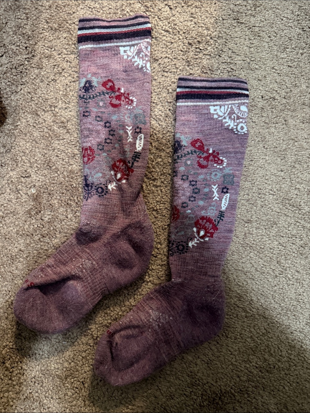 Smartwool socks- Knee-High Floral Pattern